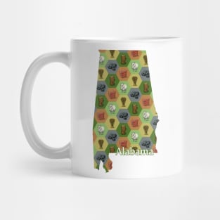 Alabama State Map Board Games Mug